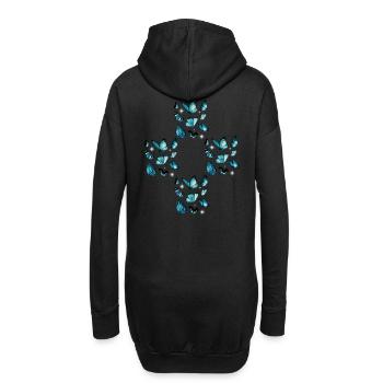 Schmetterlinge Schmetterling Kreuz Kreuze - Hoodie-Kleid - Schwarz - Hinten