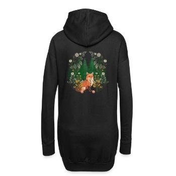 Renards, Renards, Forêt, Animaux de la forêt, Habitants de la forêt - Sweat-shirt à capuche long Femme - noir - Dos
