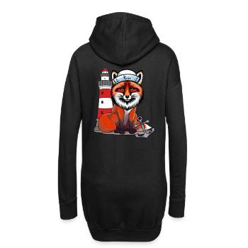 Matrosen Seefahrer Fuchs maritim Leuchtturm Anker - Hoodie-Kleid - Schwarz - Hinten