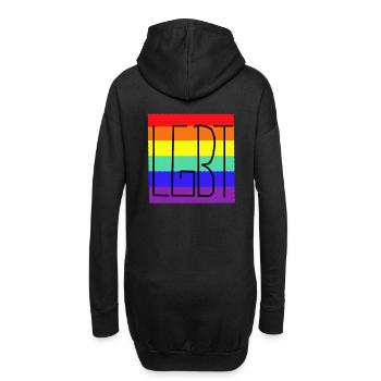 LGBT Regenbogen Regenbogenfahne Gay Pride - Hoodie-Kleid - Schwarz - Hinten