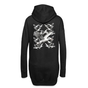 Möwe Möwen maritim - Hoodie-Kleid - Schwarz - Hinten