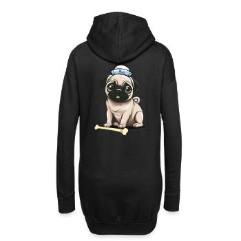 Hund Hunde maritim Moin Seemann Matrose Ahoi - Hoodie-Kleid - Schwarz - Hinten