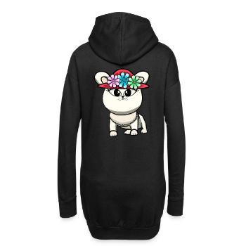 Chat Chats Chaton - Sweat-shirt à capuche long Femme - noir - Dos