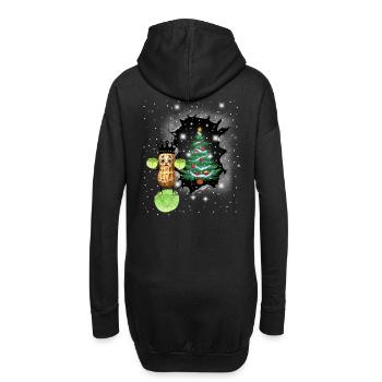 Winter Erdnuss Kohl König Gemüse Xmas Vegetarisch - Hoodie-Kleid - Schwarz - Hinten