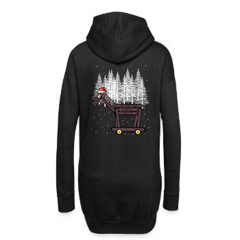 Père Noël Cheval Père Noël Enfants - Sweat-shirt à capuche long Femme - noir - Dos