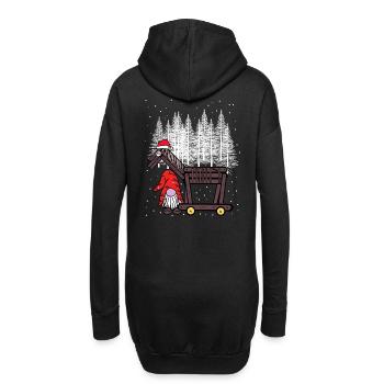 Weihnachtsgeschenk Nikolaus Pferd witzig lustig - Hoodie-Kleid - Schwarz - Hinten