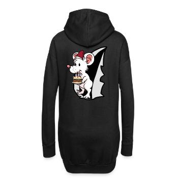 Souris Père Noël Cadeau de Noël Rat Rat - Sweat-shirt à capuche long Femme - noir - Dos