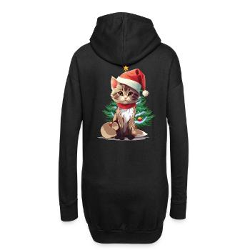 Chats Père Noël Père Noël Père Noël - Sweat-shirt à capuche long Femme - noir - Dos