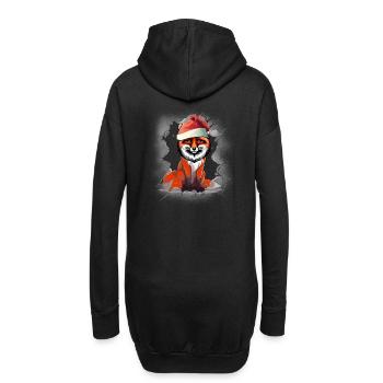 Nikolaus Christmas Weihnachten Xmas Fuchs Kind - Hoodie-Kleid - Schwarz - Hinten