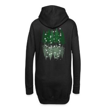 Wald Natur Spiegelung Naturliebhaber Fichten Bäume - Hoodie-Kleid - Schwarz - Hinten