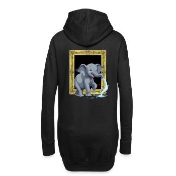 Elefant Elefanten Rüssel - Hoodie-Kleid - Schwarz - Hinten
