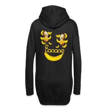 Erdnüsse Erdnuss Banane Bananen - Hoodie-Kleid - Schwarz - Hinten