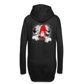 Weihnachtsmann Wichtel Zwerg Schafe Nikolaus - Hoodie-Kleid - Schwarz - Hinten