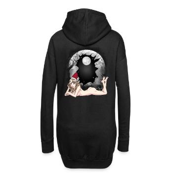 Sexy Weihnachtsmann Nikolaus Troll Xmas Santa - Hoodie-Kleid - Schwarz - Hinten