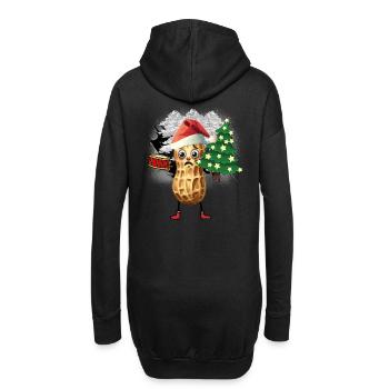 Weihnachtsmann Nikolaus Erdnuss Santa Christmas - Hoodie-Kleid - Schwarz - Hinten