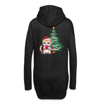 Père Noël Chaton Arbre de Noël Santa Cats - Sweat-shirt à capuche long Femme - noir - Dos