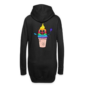 LGBT Regenbogen Eiskrem Gay Pride naschen - Hoodie-Kleid - Schwarz - Hinten