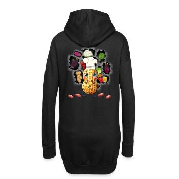 Erdnuss Koch Köche Köchin Gemüse Vegetarisch - Hoodie-Kleid - Schwarz - Hinten