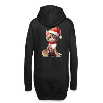 Chat Noël Animaux de compagnie Noël pour animaux de compagnie - Sweat-shirt à capuche long Femme - noir - Dos