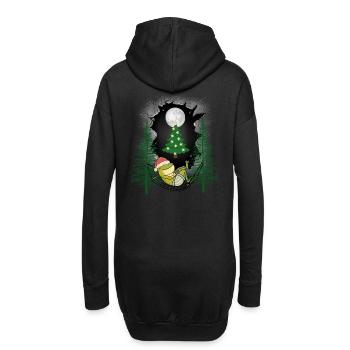 Nikolaus Frosch Weihnachten Chillen Santa Xmas - Hoodie-Kleid - Schwarz - Hinten
