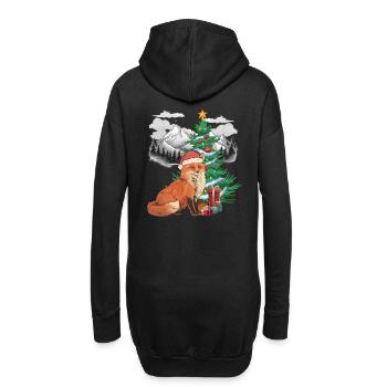 Nikolaus Fuchs Füchse Weihnachtsmann Santa - Hoodie-Kleid - Schwarz - Hinten
