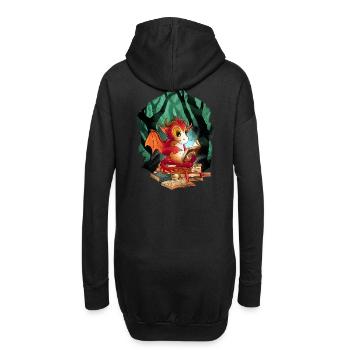 Drache Drachen Kind Kinder Fabelwesen Märchen - Hoodie-Kleid - Schwarz - Hinten