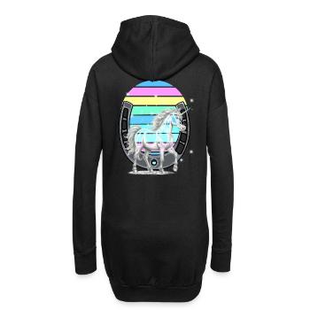 Einhorn Einhörner Regenbogen Pferd Pferde - Hoodie-Kleid - Schwarz - Hinten