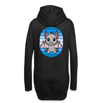 Chauves-souris rétro - Sweat-shirt à capuche long Femme - noir - Dos