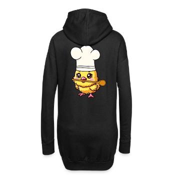 Cuisinier Cuisiniers Cuisinier Cuisinier Poulet poussin - Sweat-shirt à capuche long Femme - noir - Dos