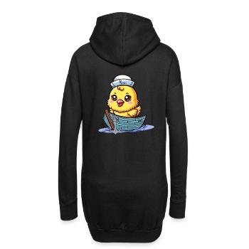maritim Boot Seefahrt Küken Seemann - Hoodie-Kleid - Schwarz - Hinten