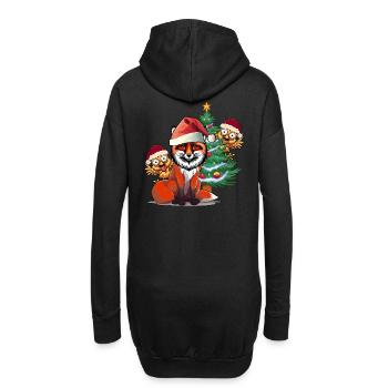 Fox Chicken Coop Poulets de Noël Arbre de Noël - Sweat-shirt à capuche long Femme - noir - Dos
