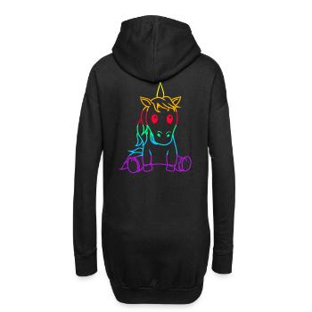 LGBT Einhorn Gay Pride Regenbogenfahne Pferd - Hoodie-Kleid - Schwarz - Hinten