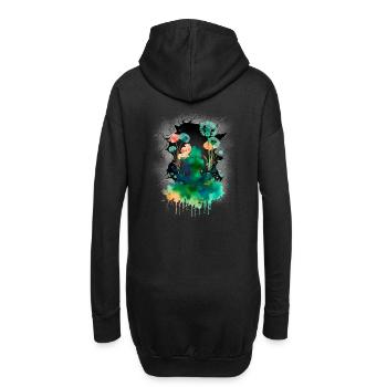 Mystique, Nature, Amoureux de la nature, Fleurs, Yoga - Sweat-shirt à capuche long Femme - noir - Dos