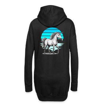 Cheval Chevaux Licorne Licornes Créature mythique Conte de fées - Sweat-shirt à capuche long Femme - noir - Dos