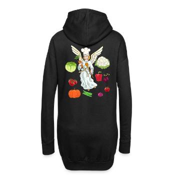 Christmas Vegetarisch Weihnachten Engel Koch Köche - Hoodie-Kleid - Schwarz - Hinten