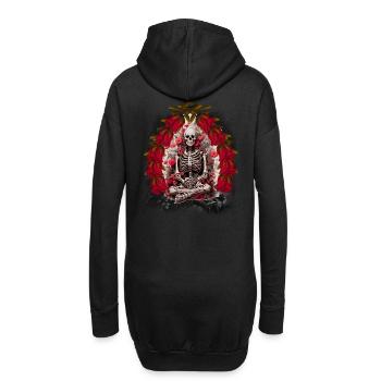 Halloween mystisch Horror Skelett Tod Fantasy - Hoodie-Kleid - Schwarz - Hinten