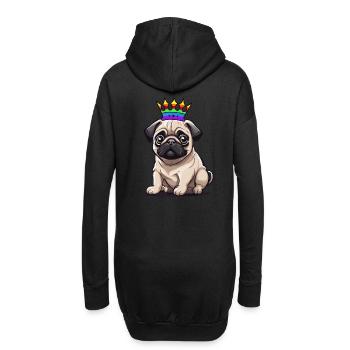 LGBT Carlin Chien Chiens Drapeau Arc-en-ciel - Sweat-shirt à capuche long Femme - noir - Dos
