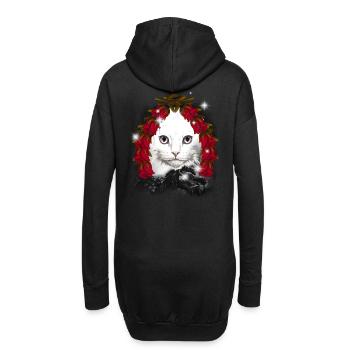 Weihnachtsgeschenk Katze Märchen Märchenfigur Xmas - Hoodie-Kleid - Schwarz - Hinten