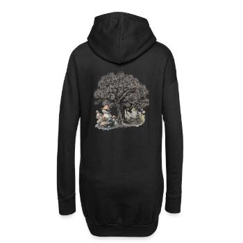 grenouille grenouilles nature nature amoureux crapaud enfants - Sweat-shirt à capuche long Femme - noir - Dos