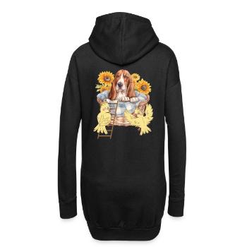 Haustiere Hund Hunde Vogel Vögel Freunde Kinder - Hoodie-Kleid - Schwarz - Hinten