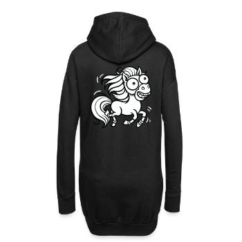 verrücktes Pferd Pferde Pony witzig lustig - Hoodie-Kleid - Schwarz - Hinten