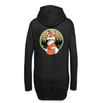 Renard rétro Renards Vintage des années 80 des années 90 Renarde - Sweat-shirt à capuche long Femme - noir - Dos