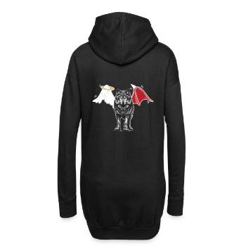 Wolf Wölfe Engel Teufel Halloween Werwolf okkult - Hoodie-Kleid - Schwarz - Hinten