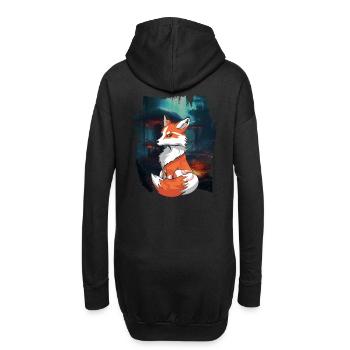 Renard, Renards, Forêt, Conte de fées, Conte, Personnage, Enfant - Sweat-shirt à capuche long Femme - noir - Dos