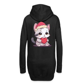 Niedliche Katze Weihnachtsgeschenk Katzen Kind - Hoodie-Kleid - Schwarz - Hinten