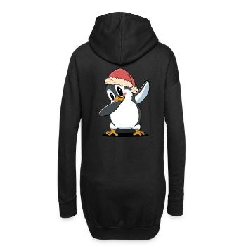 Nikolaus Weihnachtsmann Pinguin Pinguine - Hoodie-Kleid - Schwarz - Hinten