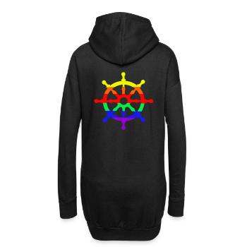 Volant LGBT Gay Pride Maritime Ahoy - Sweat-shirt à capuche long Femme - noir - Dos