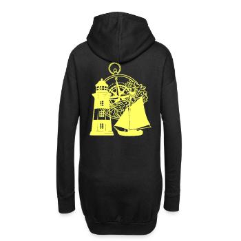 Phare maritime Boussole Voilier Navire - Sweat-shirt à capuche long Femme - noir - Dos