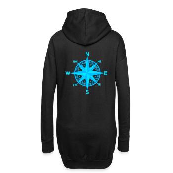 Windrose maritim Kompass Seemann Seefahrer - Hoodie-Kleid - Schwarz - Hinten