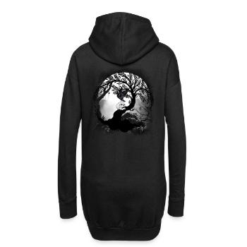 Halloween mystique corbeau corbeau animaux de la forêt - Sweat-shirt à capuche long Femme - noir - Dos